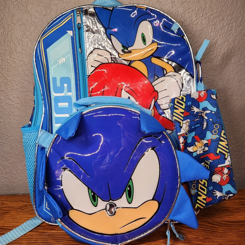 Sonic The Hedgehog Kids Backpack Bundle- Blue & Orange